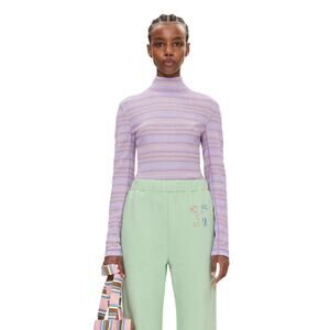 STINE GOYA Women's Ari Blouse Long Sleeve in Purple Ballet Stripe